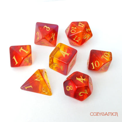 Dragon Fire Dice Set Dice sets Fennek and Finch 7 Piece Set