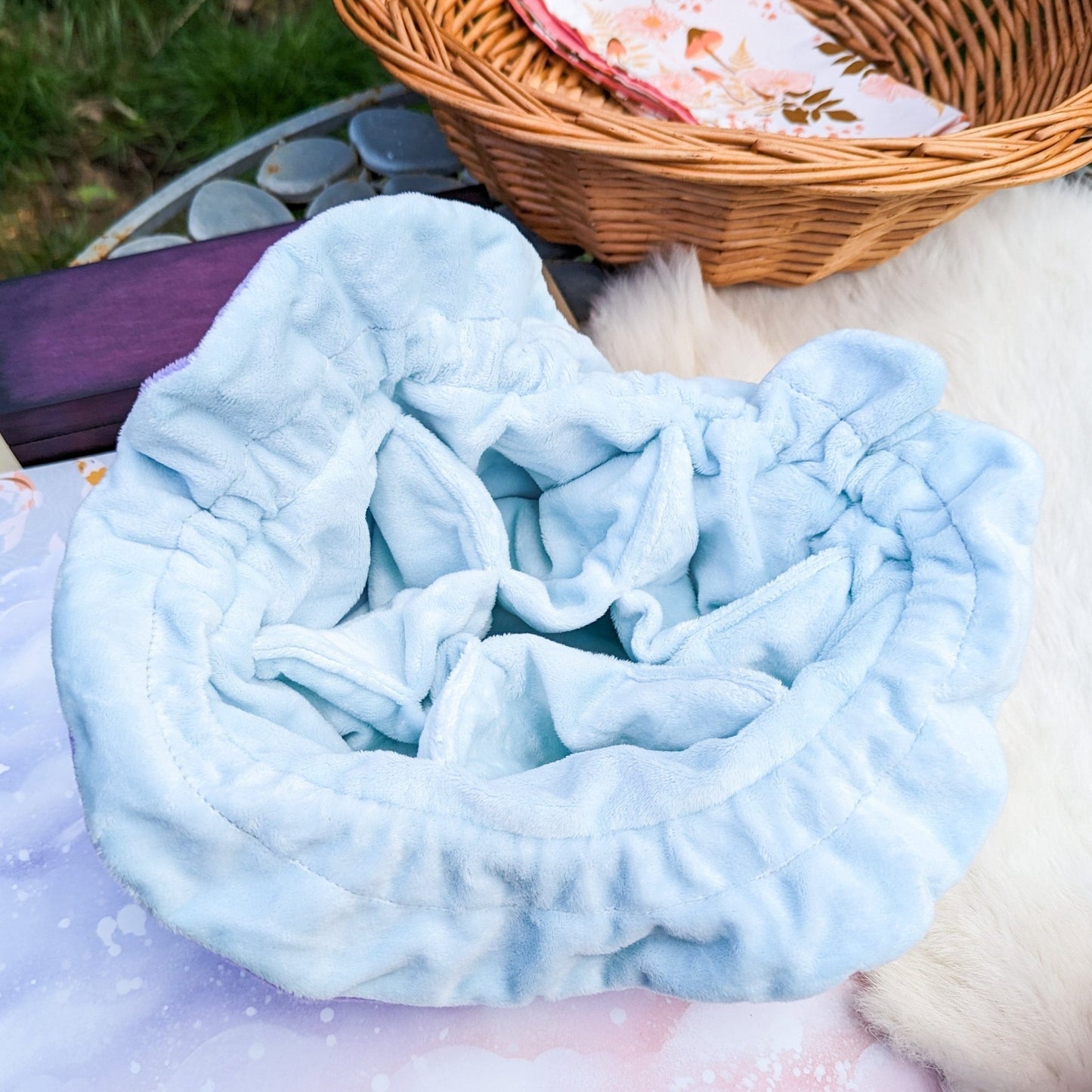 Dreamy Dice Bag – Multi - Pocket Purple Blue Velvet Pouch with Moon & Star | Fennek & Finch - Fennek and Finch