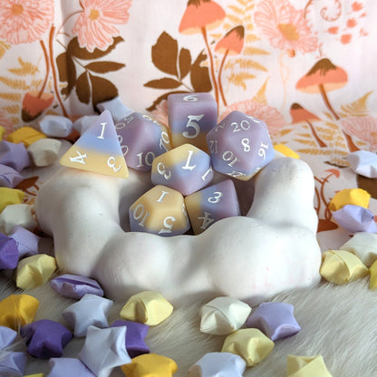 Dusk Dice Set – 7 or 11-Piece Matte Twilight Ombre DnD Dice | Fennek & Finch Dice Sets & Games Fennek and Finch