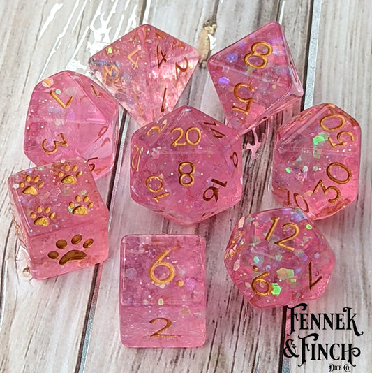 Fairy Sparkles Dice Set – 8 - Piece Clear Iridescent | Fennek & Finch - Fennek and Finch