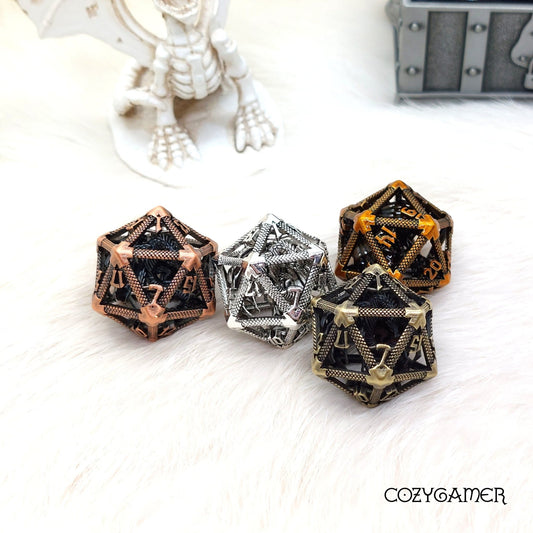 Flying Inner Dragon Metal D20 Dice Sets & Games Fennek and Finch