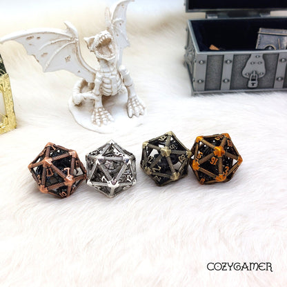 Flying Inner Dragon Metal D20 Dice Sets & Games Fennek and Finch