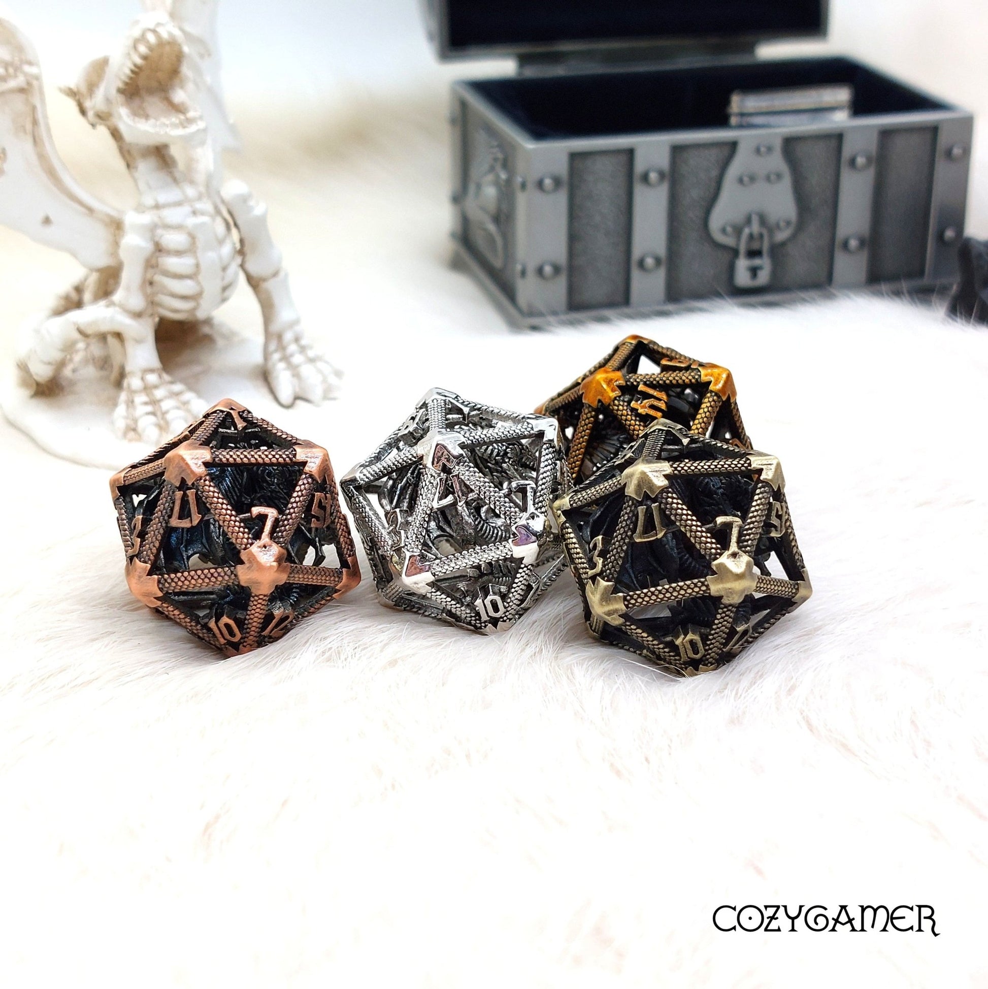 Flying Inner Dragon Metal D20 Dice Sets & Games Fennek and Finch