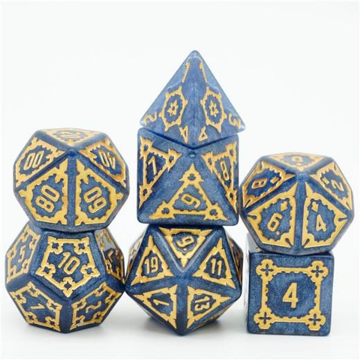 Giant Castle Dice – 7 - Piece Extra Large Resin Detailed Numbers DnD Dice - Fennek and Finch