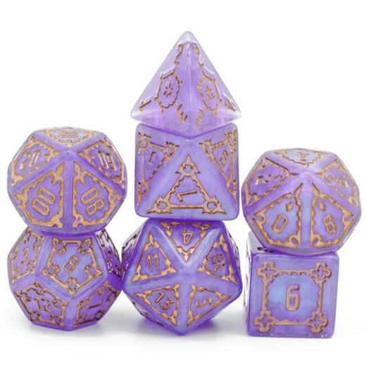 Giant Castle Dice – 7 - Piece Extra Large Resin Detailed Numbers DnD Dice - Fennek and Finch