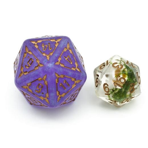 Giant Castle Dice – 7 - Piece Extra Large Resin Detailed Numbers DnD Dice - Fennek and Finch