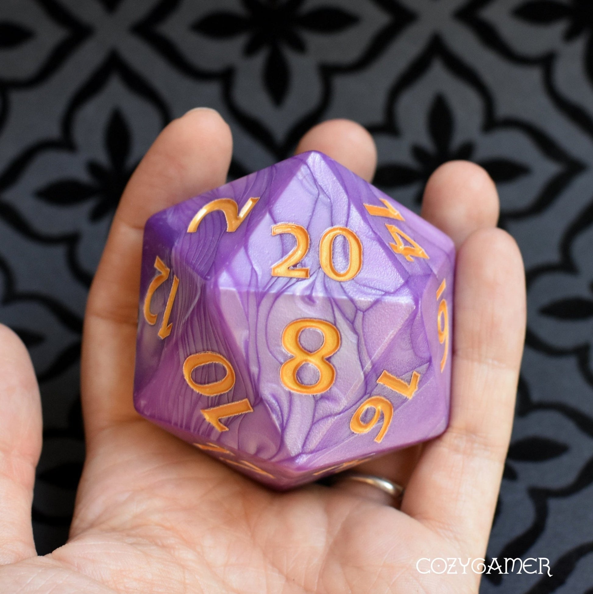 Giant Pearly D20 – 55mm Large Acrylic Twenty - Sided Die - Fennek and Finch