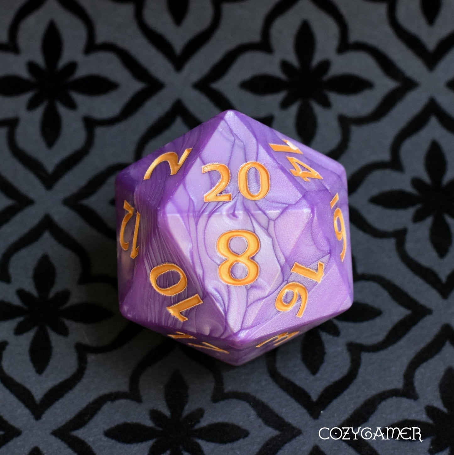 Giant Pearly D20 – 55mm Large Acrylic Twenty - Sided Die - Fennek and Finch