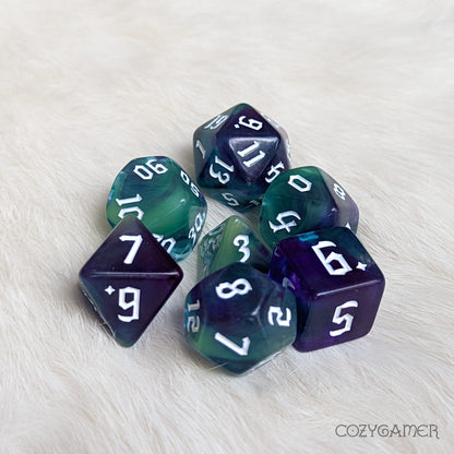 Green Goblin Marbled Dice Set
