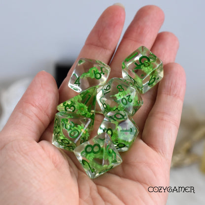 Green Mini Flower Dice Set Dice Sets & Games Fennek and Finch