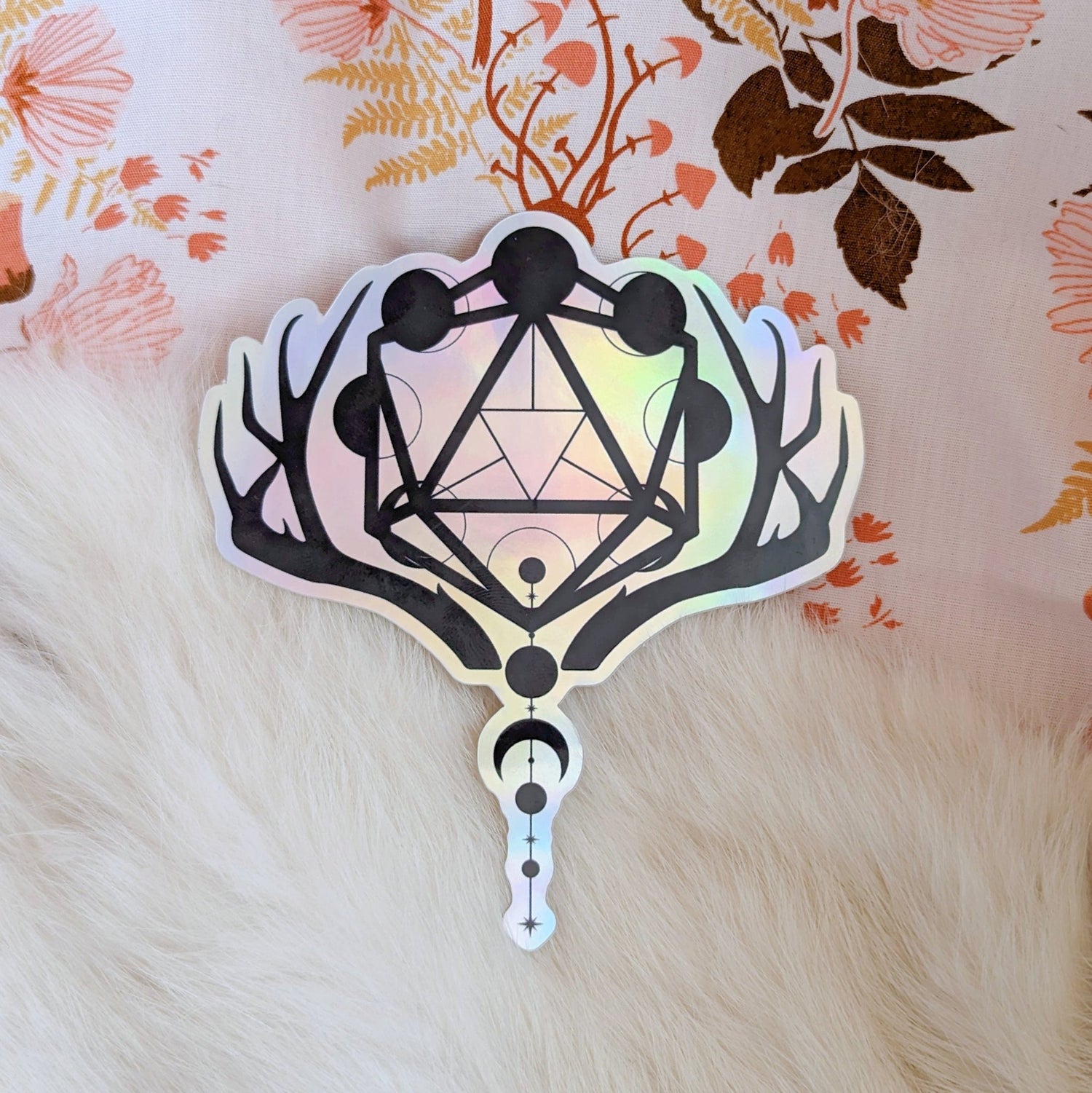 Holographic Druid Sticker – 3.75" x 3.5" Vinyl DnD Decal sticker Fennek and Finch