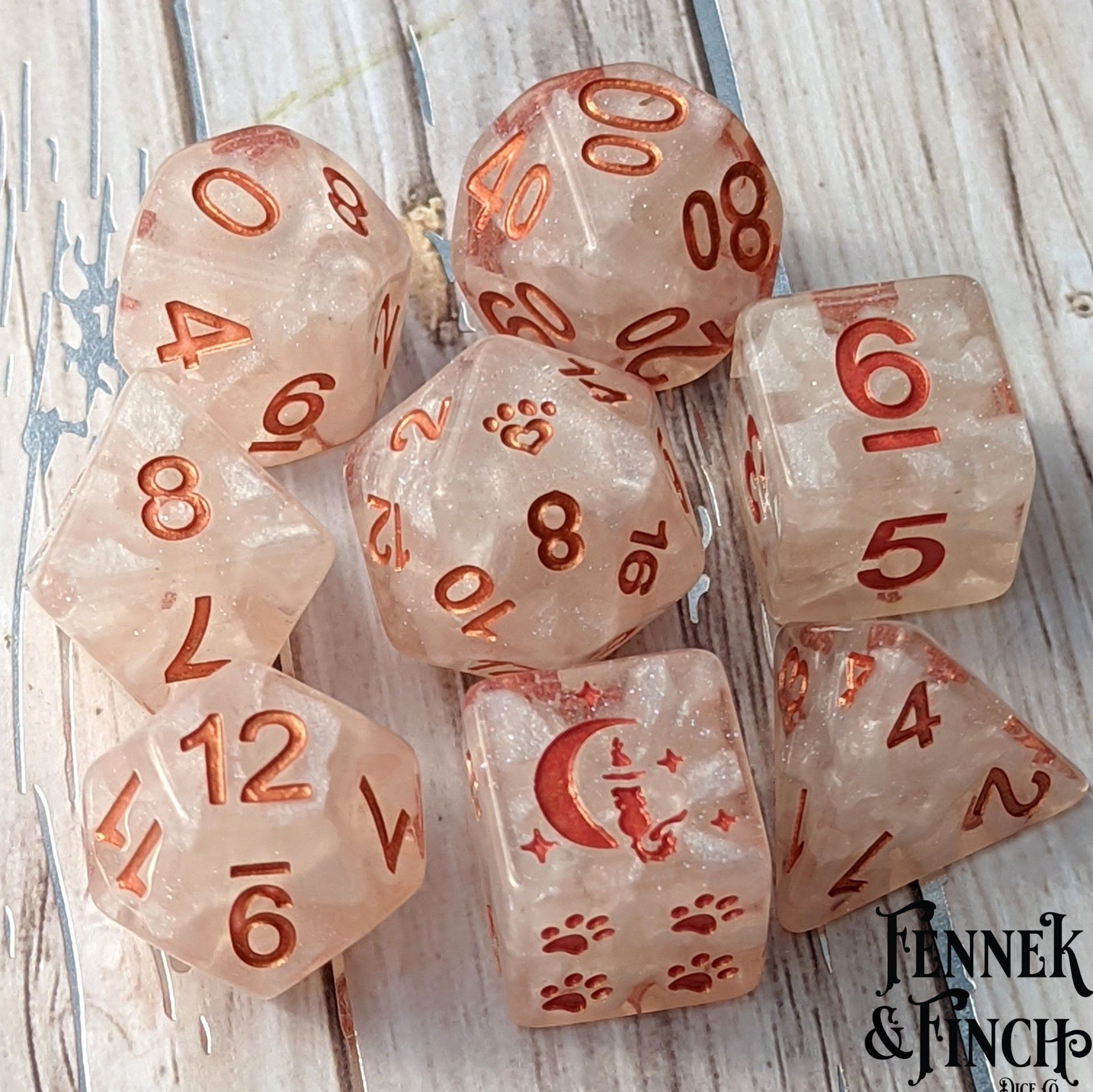 Holy Nexus 8 Piece DnD Dice Set. Dice sets Fennek and Finch