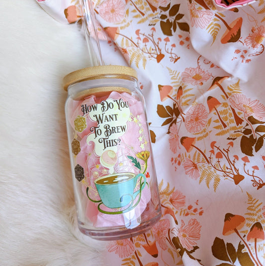 How Do You Want To Brew This Coffee Cup – 16oz Glass with Bamboo Lid & Straw - Fennek and Finch