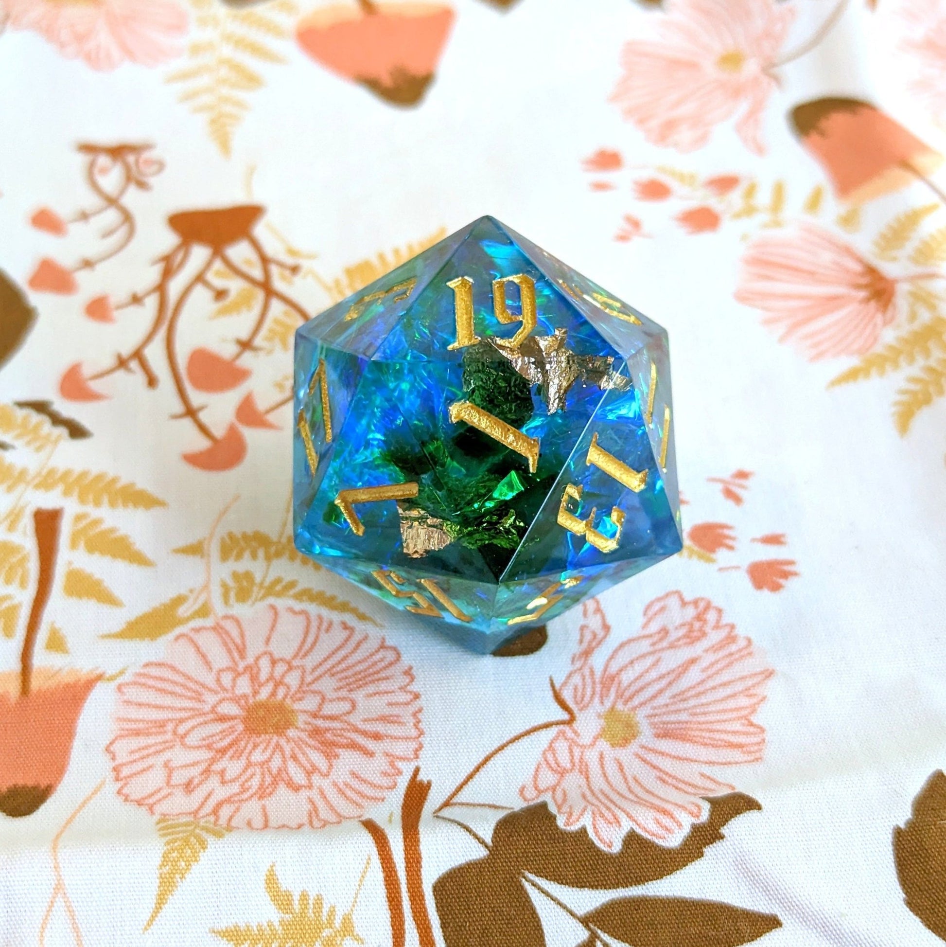 Large D20 Sharp Edge Resin Die – Choose Your Color Custom DnD D20 - Fennek and Finch