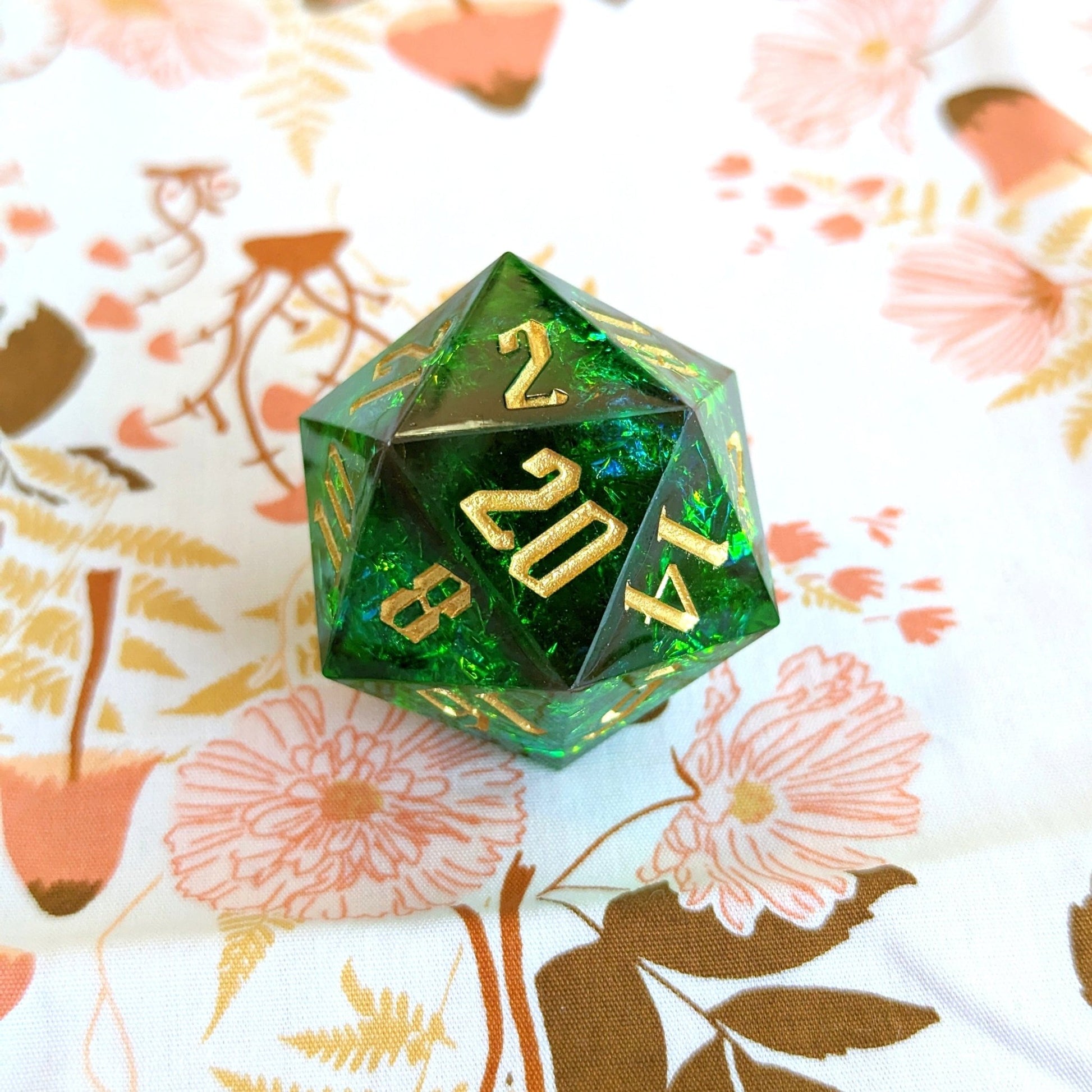 Large D20 Sharp Edge Resin Die – Choose Your Color Custom DnD D20 - Fennek and Finch
