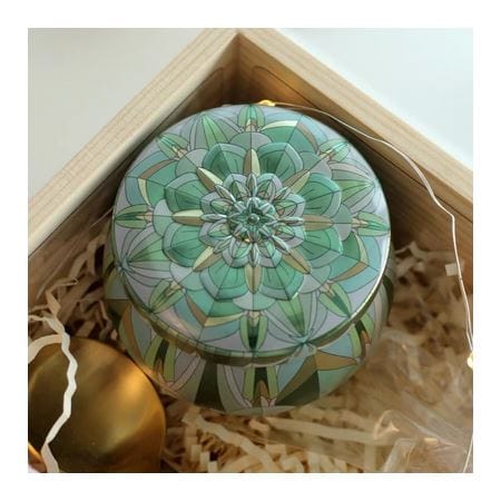 Mandala Dice Box – Metal Tin Storage for Dice Sets Storage & Organization Fennek and Finch green