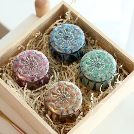 Mandala Dice Box – Metal Tin Storage for Dice Sets Storage & Organization Fennek and Finch