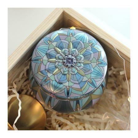 Mandala Dice Box – Metal Tin Storage for Dice Sets Storage & Organization Fennek and Finch Blue