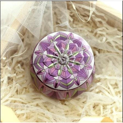 Mandala Dice Box – Metal Tin Storage for Dice Sets Storage & Organization Fennek and Finch purple
