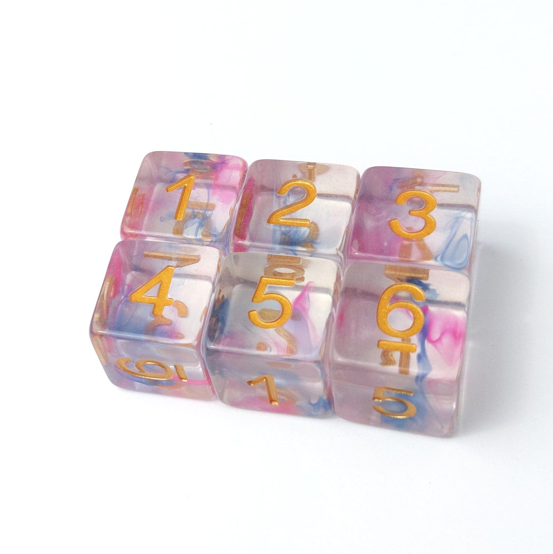 Morning Glory D6 Set – 6-Piece Floral Six-Sided Dice Dice Sets & Games Fennek and Finch