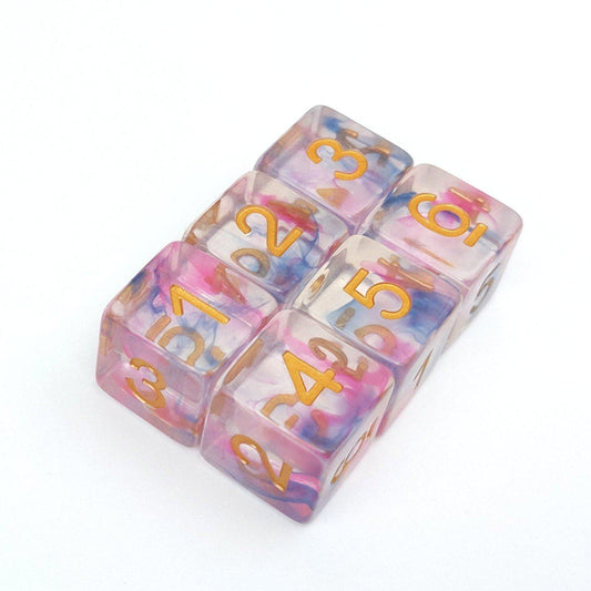 Morning Glory D6 Set – 6-Piece Floral Six-Sided Dice Dice Sets & Games Fennek and Finch