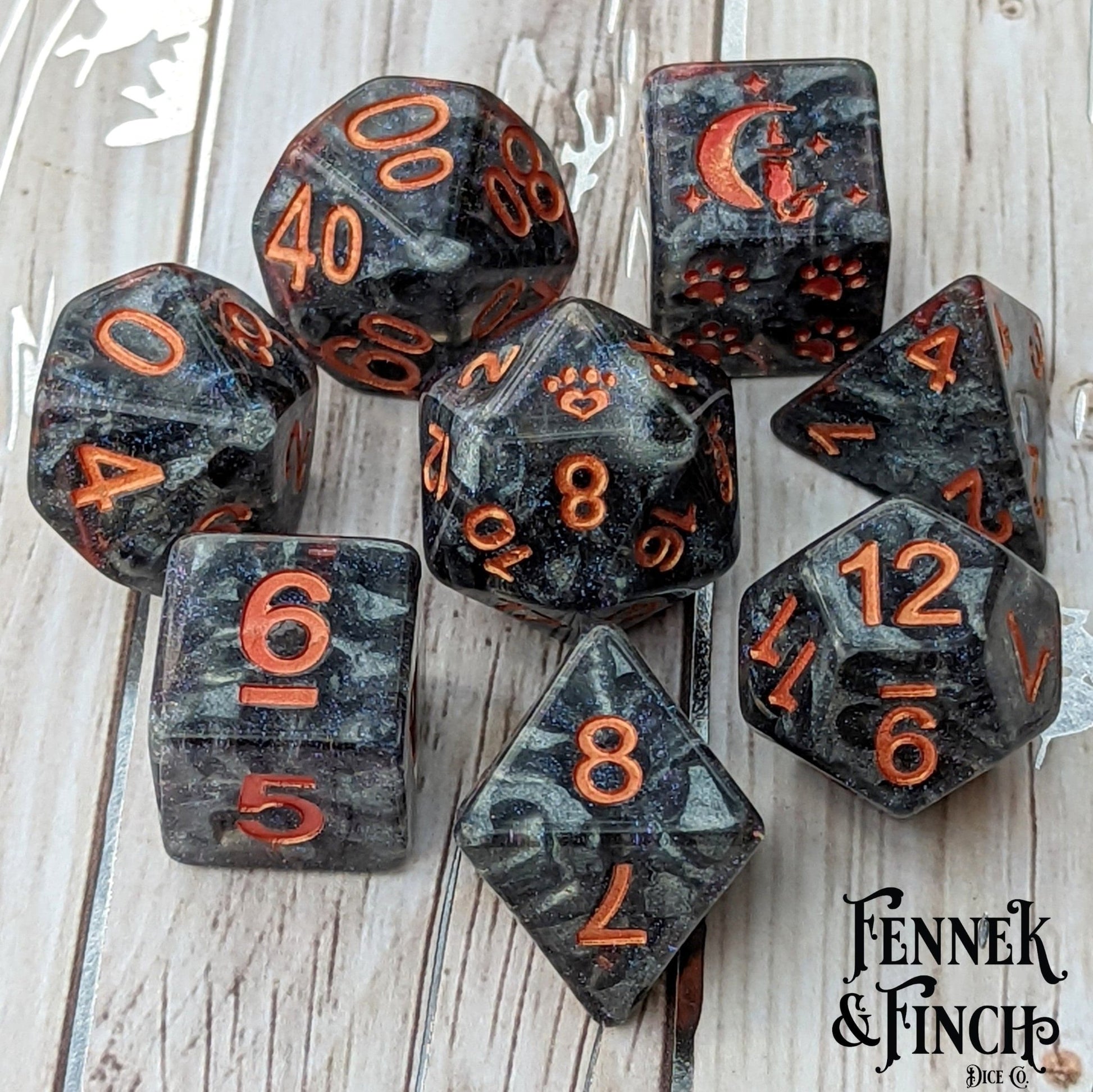 Nimbus 8 Piece Dice Set. - Fennek and Finch