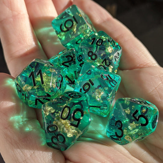 Oceanic Scepter - 7 Piece DnD Dice Set Dice Sets & Games Fennek and Finch