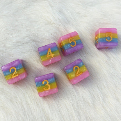 Pastel Rainbow D6 Set. Set of 6 - CozyGamer