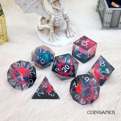 Perfect Weapon Sharp Edge Resin Dice Set. 7 Piece DND dice set Dice Sets & Games Fennek and Finch