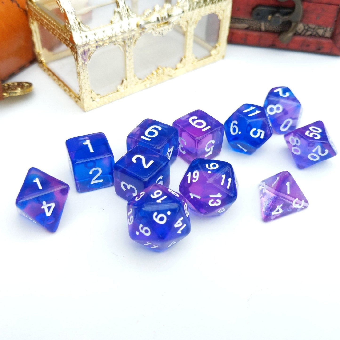 Purple Phoenix Dice Set – 11-Piece Rebirth Fire DnD Dice Dice Sets & Games Fennek & Finch