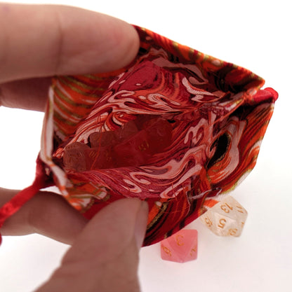 Red Ocean Wave Dice Bag - CozyGamer