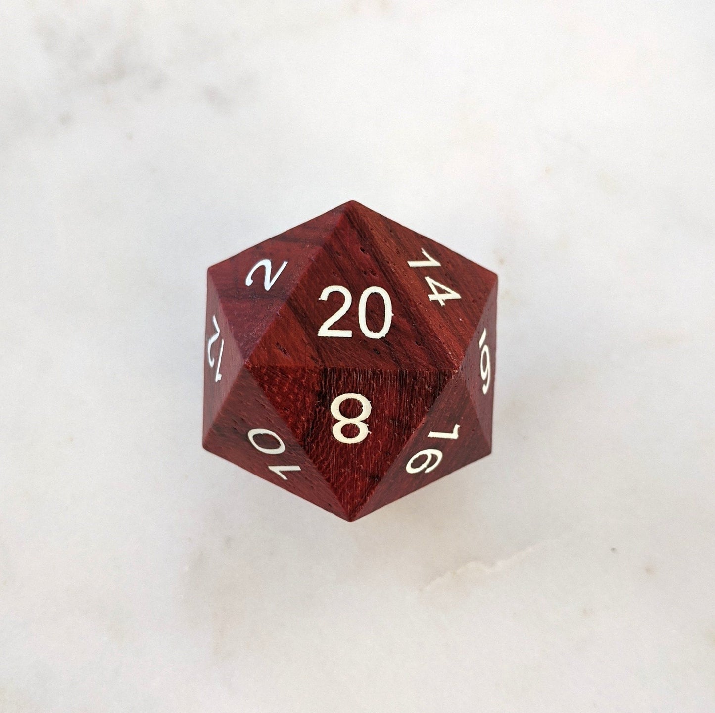 Red Wood Large D20 - CozyGamer