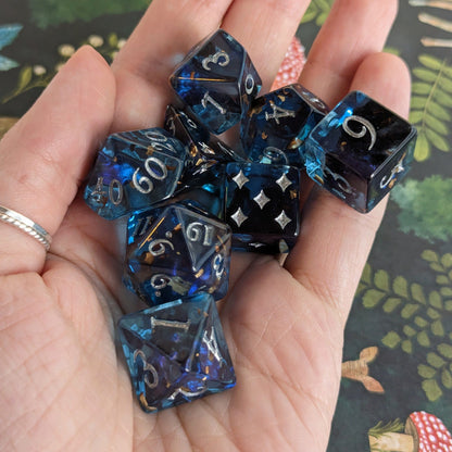 Shadowy Pools 12 and 8 piece DND dice sets