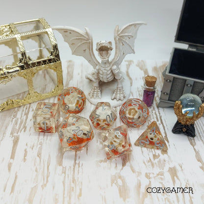 Skullweed Dice Set – 7-Piece Skulls and Flowers DnD Dice Dice Sets & Games Fennek and Finch