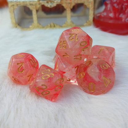 Tissue Dice Set. Micro Shimmer Suspended Ink Dice Dice sets Fennek and Finch