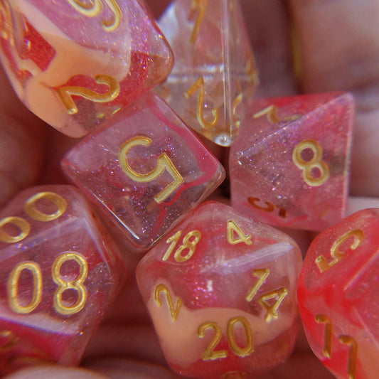 Tissue Dice Set. Micro Shimmer Suspended Ink Dice Dice sets Fennek and Finch