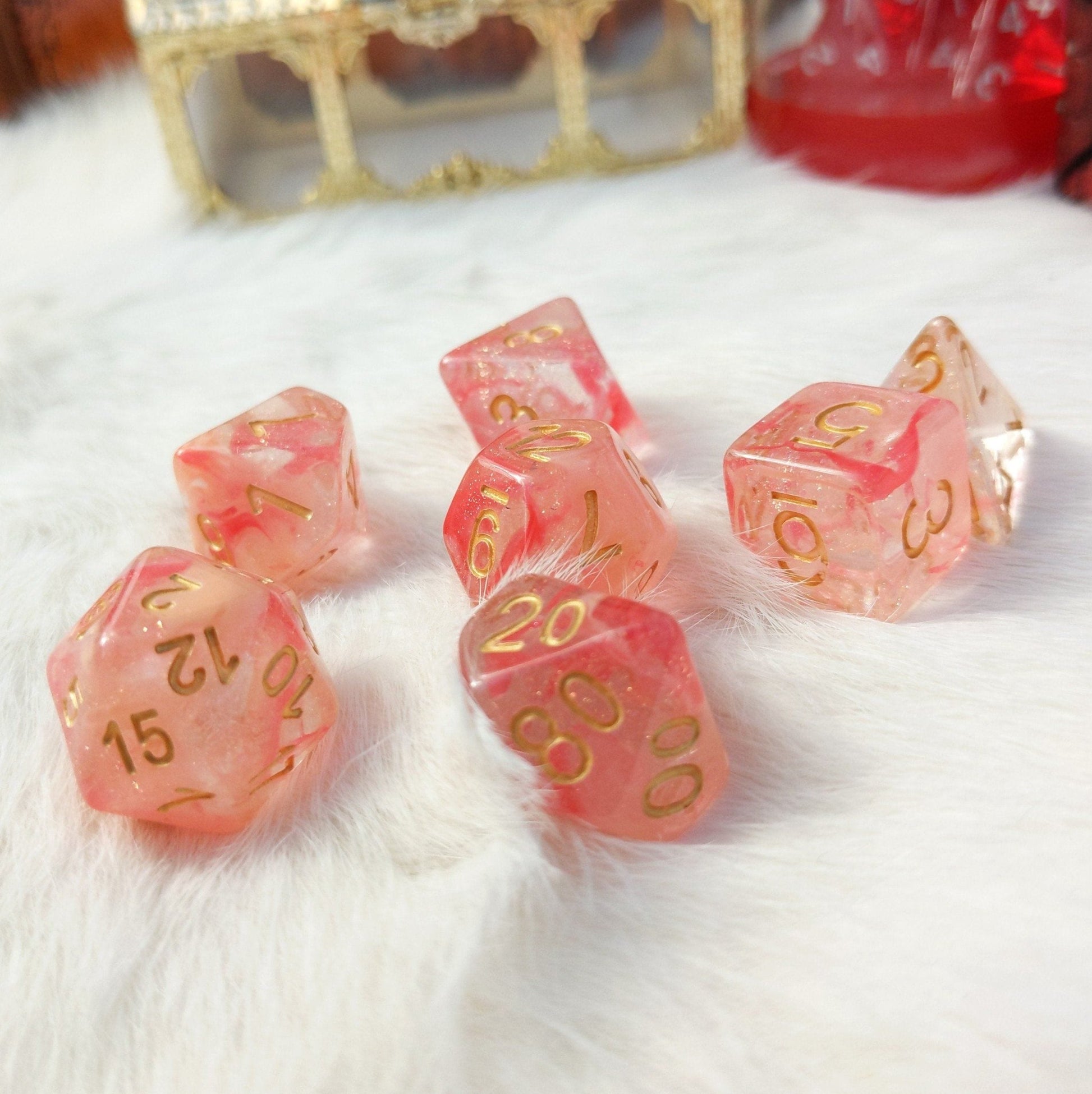 Tissue Dice Set. Micro Shimmer Suspended Ink Dice Dice sets Fennek and Finch
