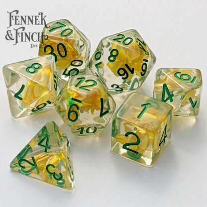 Wheat Dice Set with Green Font