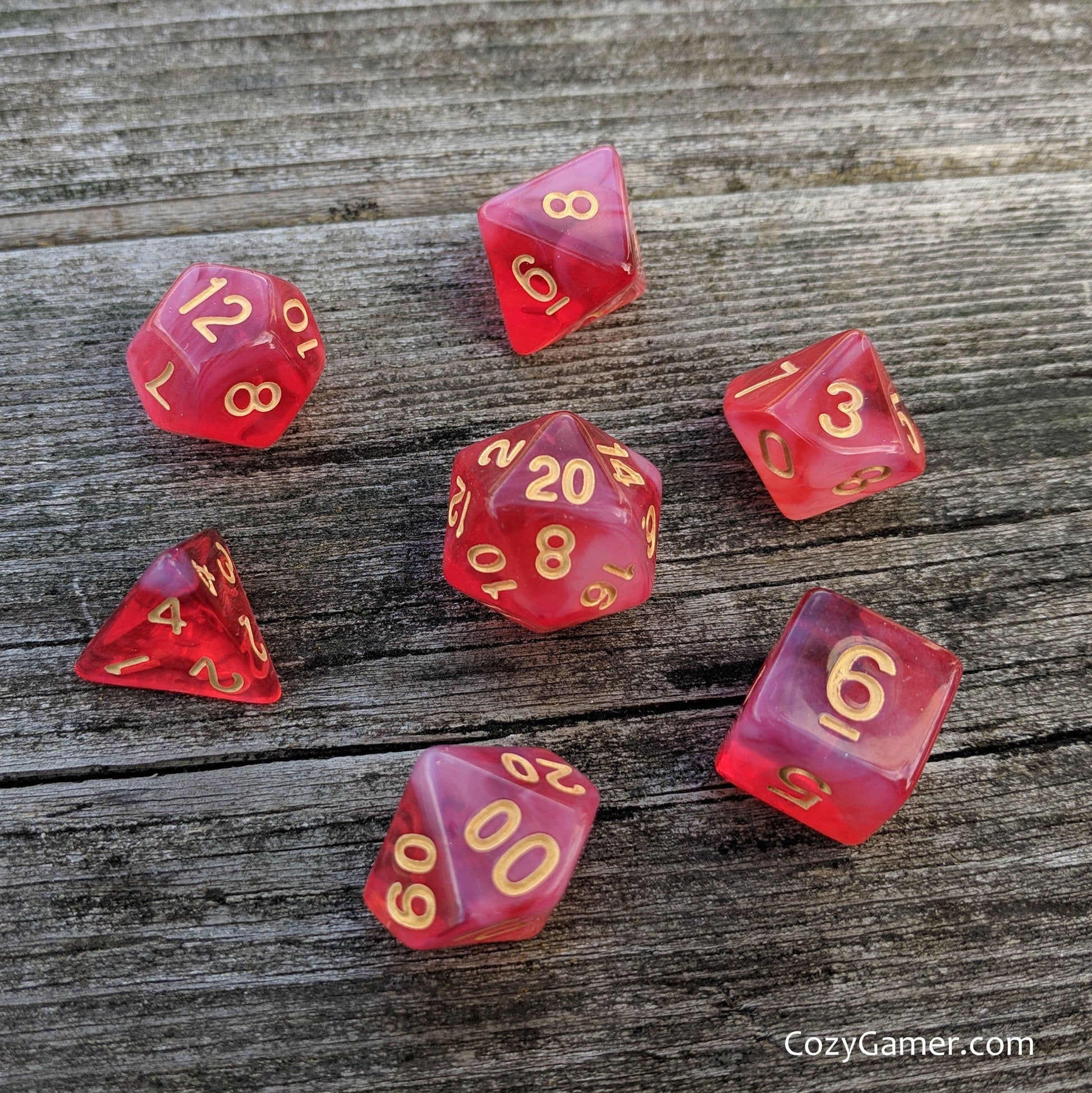 White Blood Cells DnD Dice Set, Bright Red Dice - CozyGamer