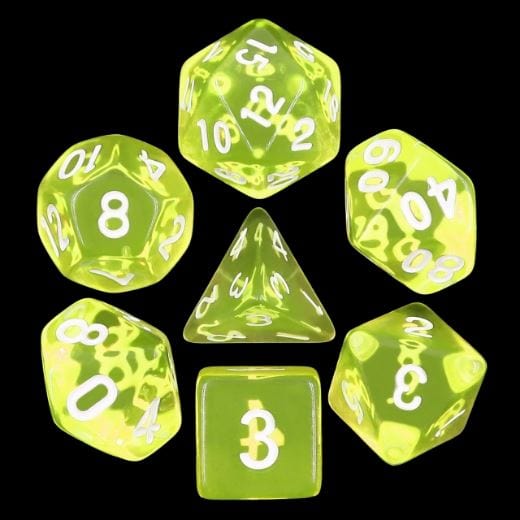 Yellow Sun Gems DnD Dice Set | Polyhedral Acrylic Dice sets Fennek and Finch